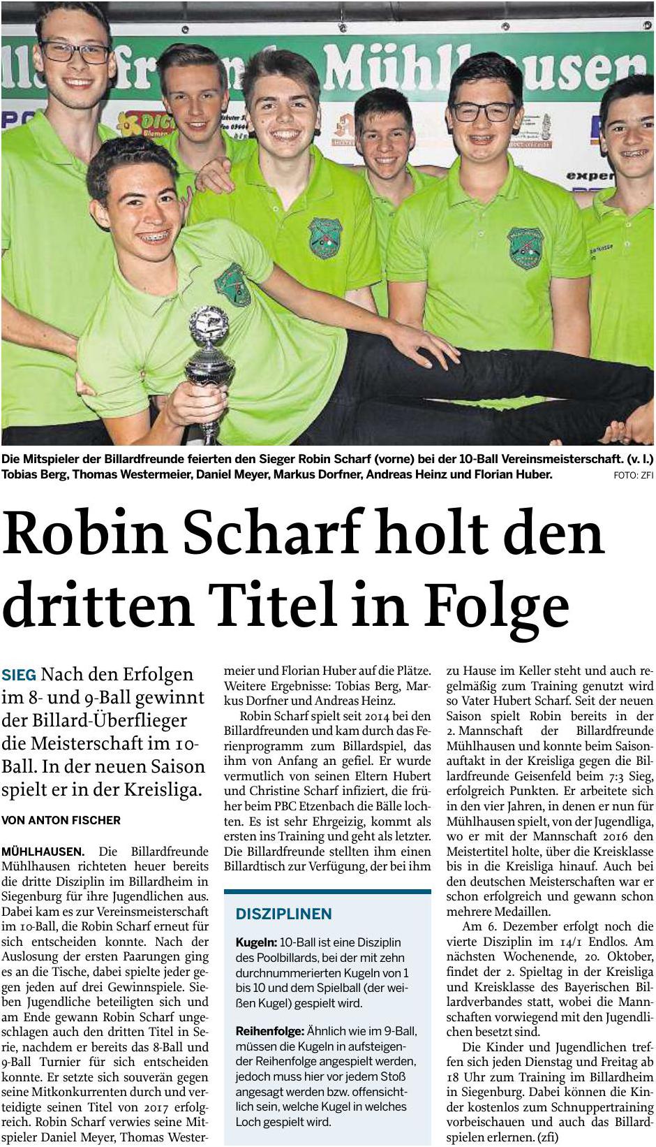 16.10.18 Robin Scharf holten dritten Titel in Folge