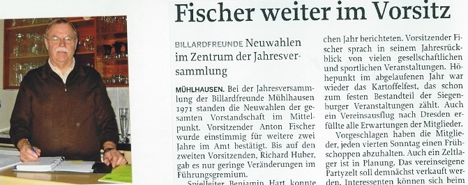Jahreshauptvers Vorsitz Fischer