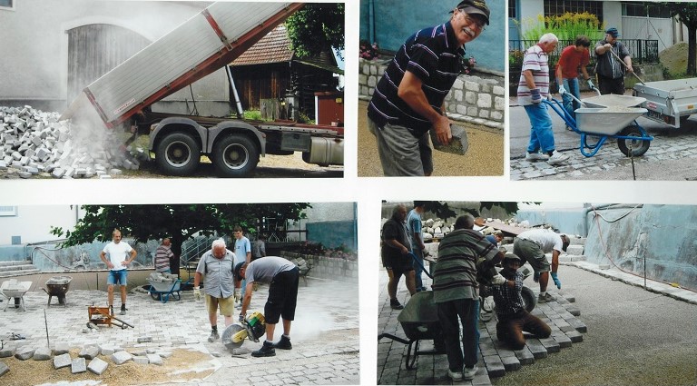 Pflastern Billardheim Hof