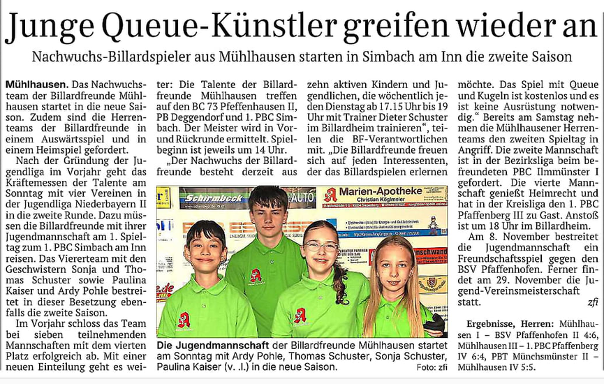 MZ Bericht 23.10.2026 Junge Queue Künstler