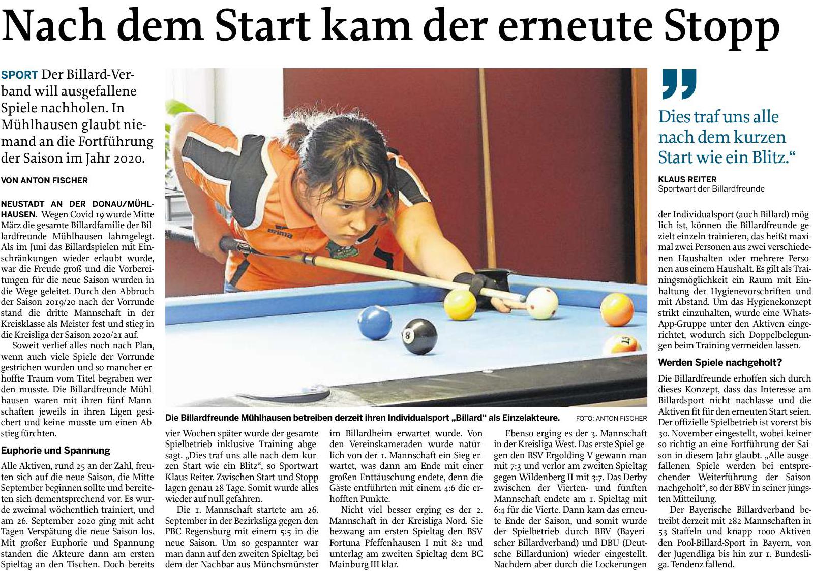 18.11.2020 Nach den Start kam der Topp